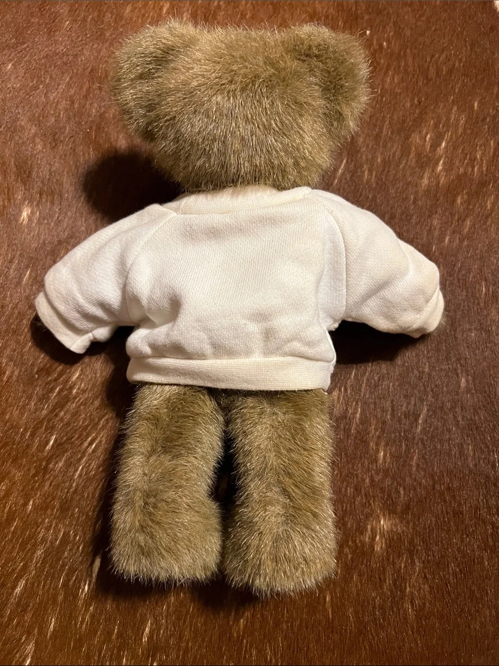 Boyds Bears Brown Plush Teddy in White SMS Sweatshirt